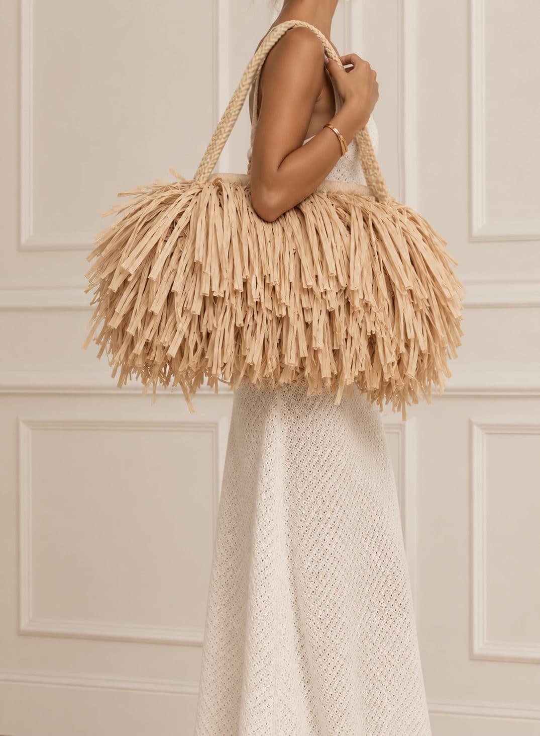 Maxi Rafya Luma Clutch