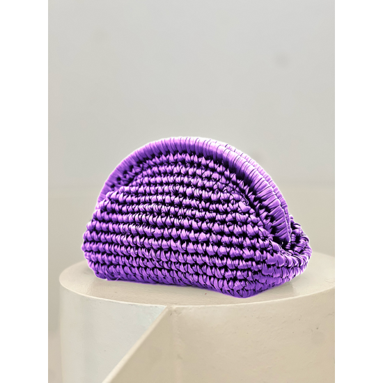 Metallic Oval Clutch