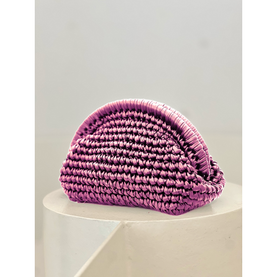Metallic Oval Clutch