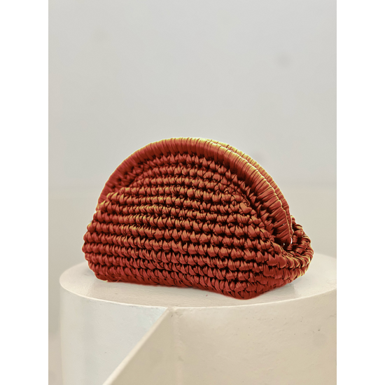Metallic Oval Clutch