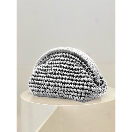 Metallic Oval Clutch